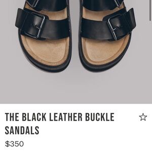 Mikuta black leather Sandel